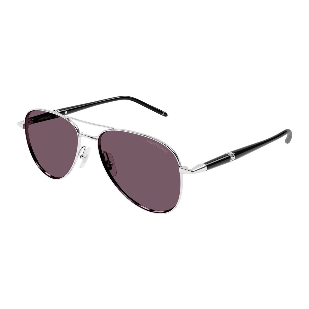 NWT Mont Blanc MB0345S Silver Aviator 57mm Sunglasses
